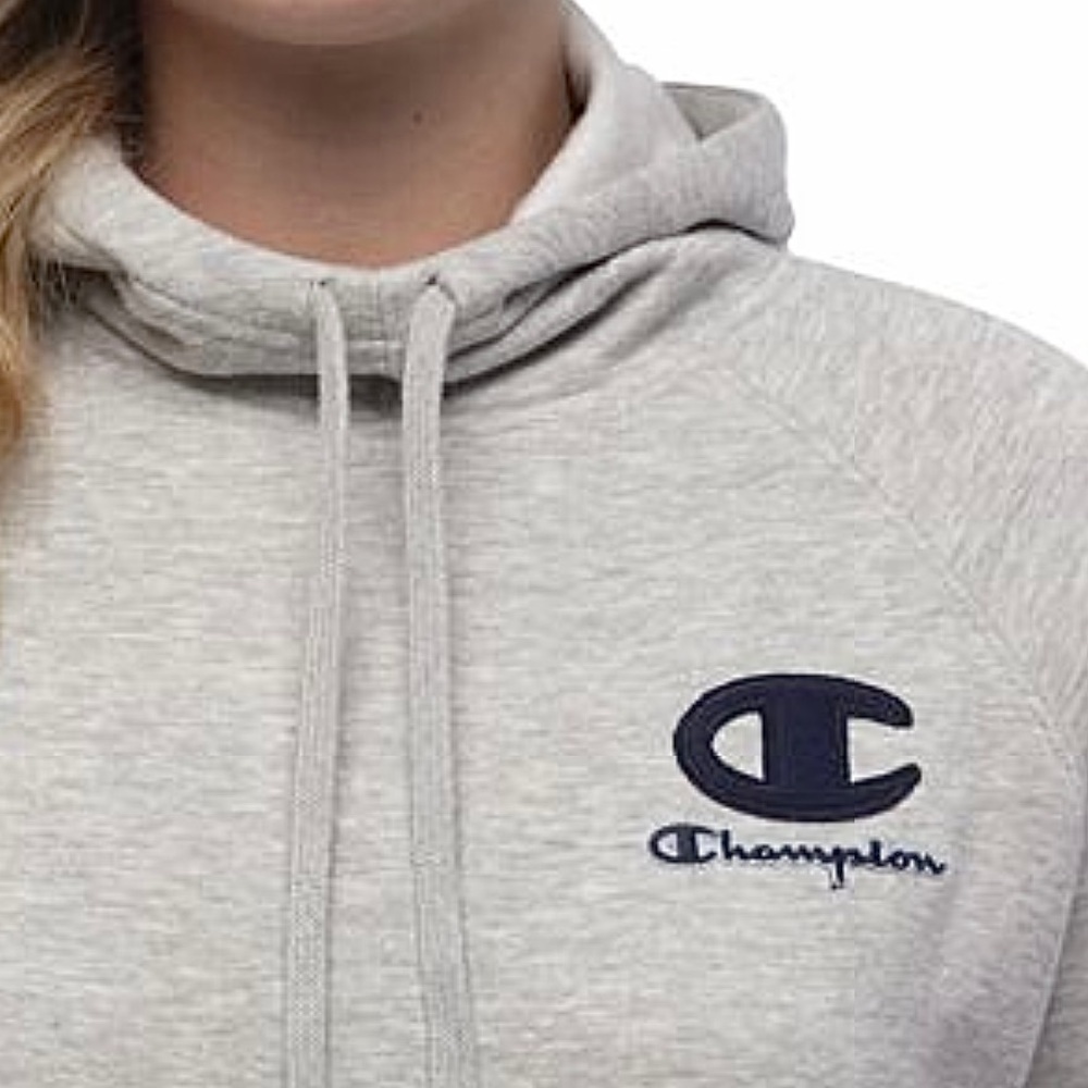 Champion Gray with Blue Logo Powerblend Hoodie - Picture 5 of 9